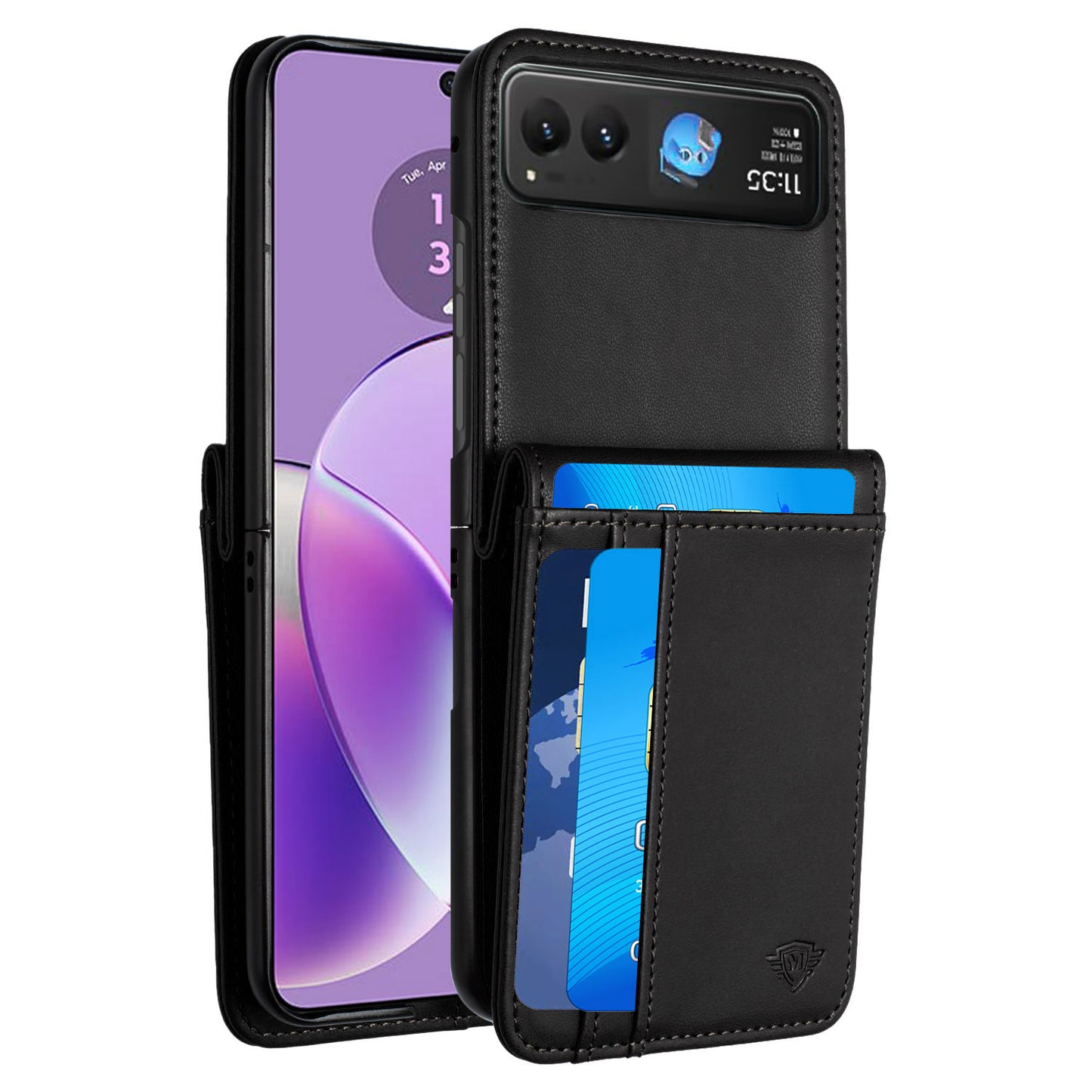 For Motorola Razr 2025 Premium Pouch PU Leather Wallet with Credit Card ID Slots Storage Holder Pocket Hybrid Flip Case Cover