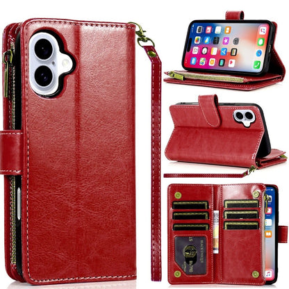 For Samsung Galaxy A17 5G Leather Wallet Case with Zipper, 9 Card Slots, Cash Pocket, Stand & Strap, Clutch Pouch Design Case Cover