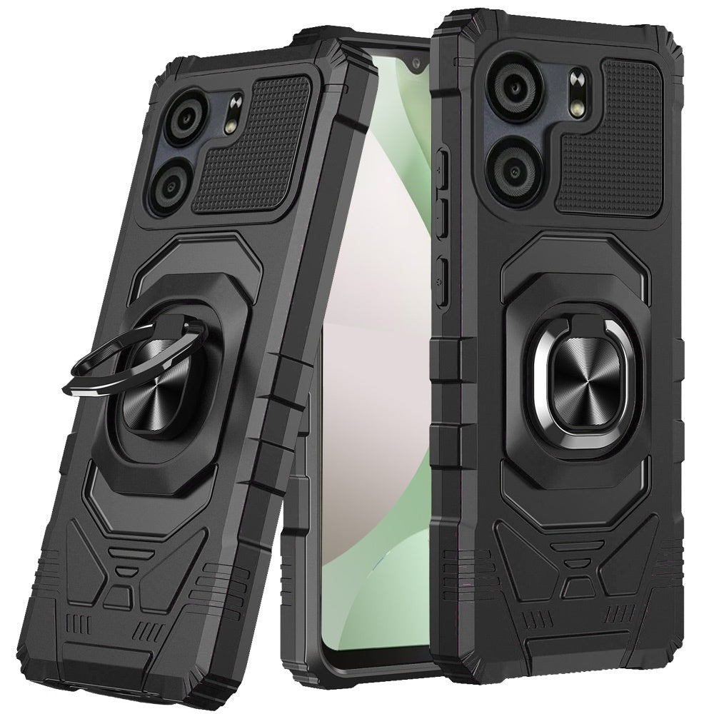 For BLU View 5 Hybrid Dual Layer with 360° Rotate Magnetic Ring Stand Holder Kickstand TPU Rugged PC Shockproof Case Cover