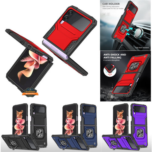 For Samsung Galaxy Z Fold 7 360° Rotating Ring Kickstand with Magnetic Holder Hybrid Shockproof Rubber TPU Hard PC Case Cover
