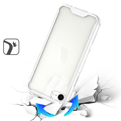 For Apple iPhone SE 4 Clear Colored Shockproof Transparent Hard PC + Rubber TPU Hybrid Bumper Shell Slim Protective Case Cover Clear