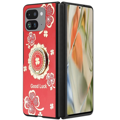 For Google Pixel 10 Pro Fold Diamonds 3D Fashion Bling Sparkly Glitter Ornaments Engraving Hybrid with Ring Kickstand Case Cover