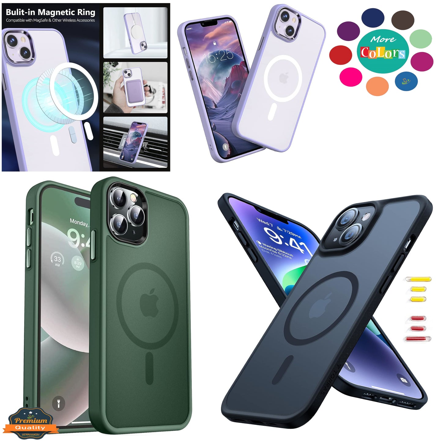 For Apple iPhone 16 Pro (6.3") Compatible with MagSafe [Strong Magnetic] Slim Translucent Matte Back TPU Shockproof Case Cover