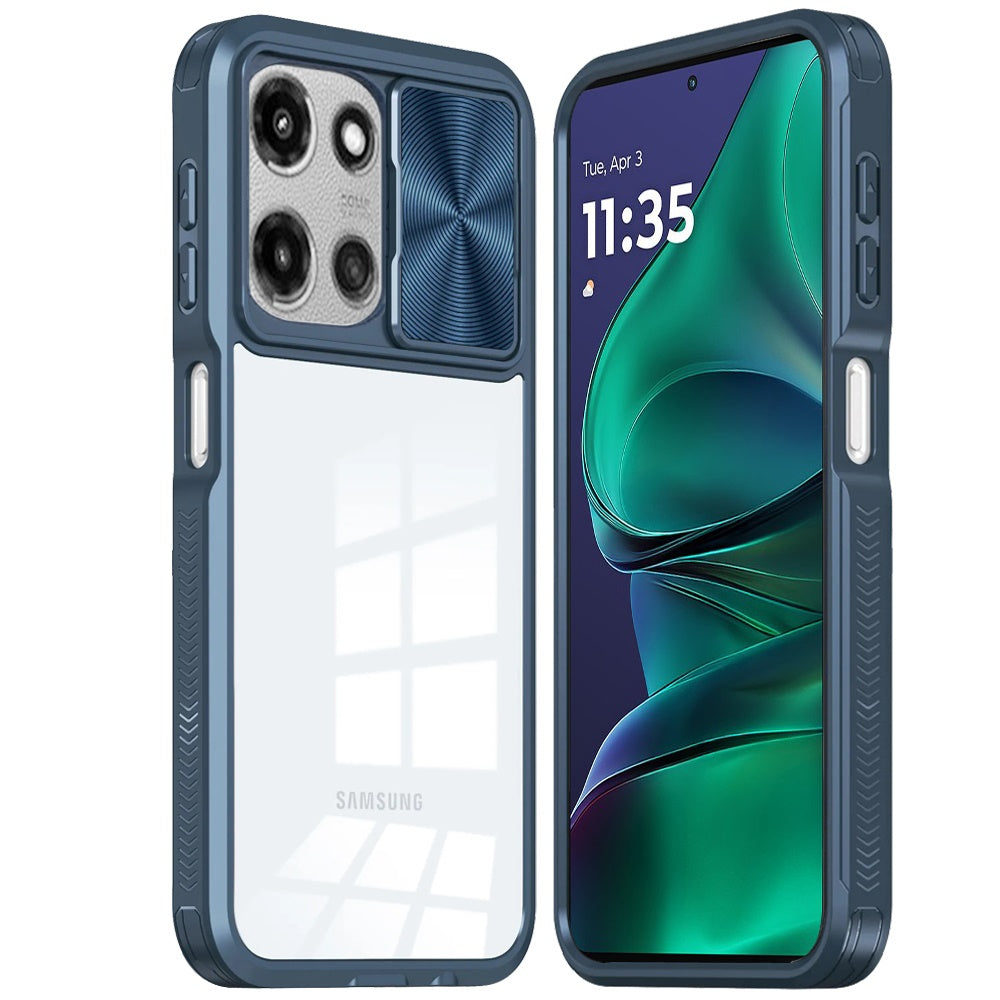 For Motorola Moto G Stylus 5G 2025 Hybrid Cases with Sliding Camera Cover Transparent Shockproof Bumper TPU Protective Case Cover
