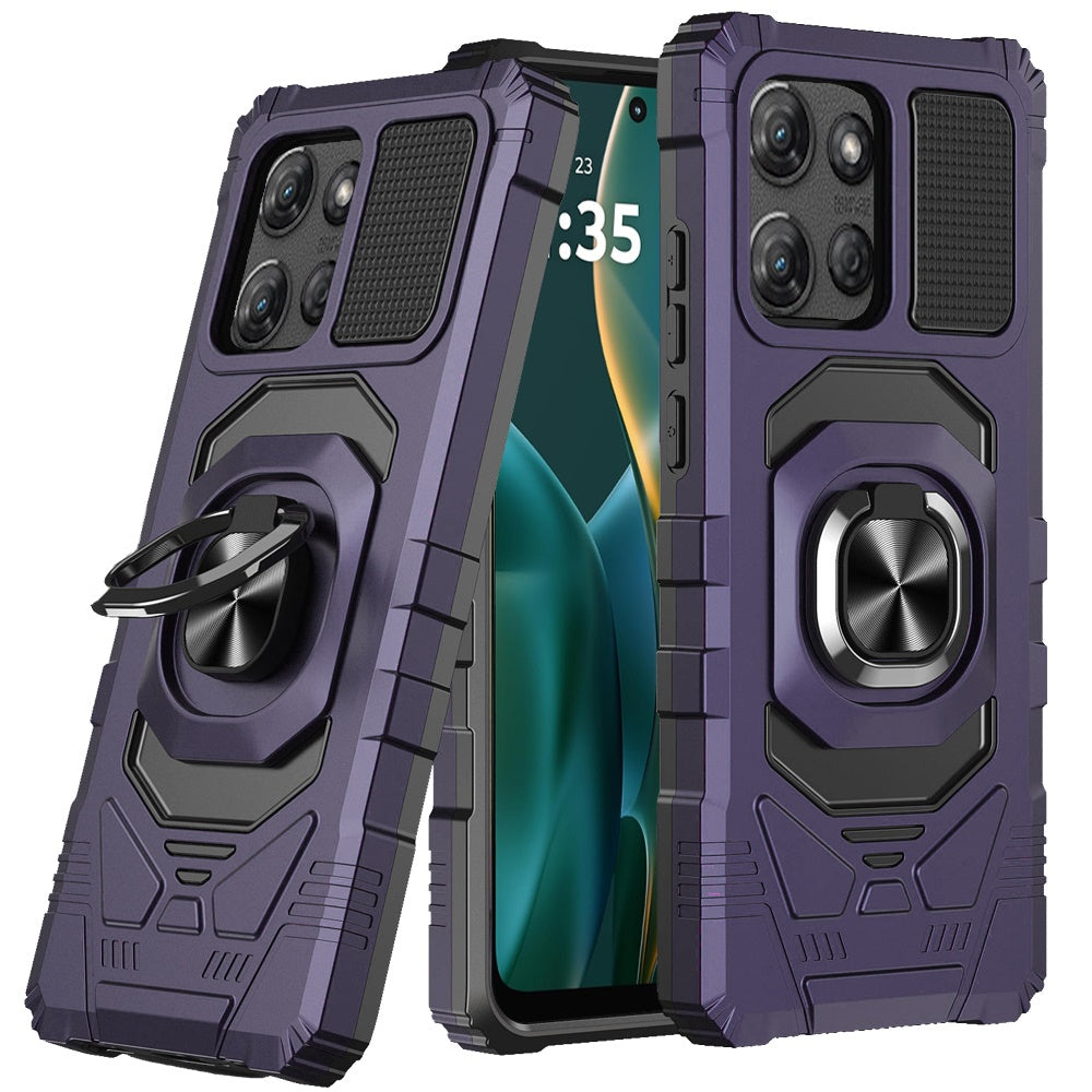 For Motorola Moto G Stylus 5G 2025 Hybrid Dual Layer with 360° Rotate Magnetic Ring Stand Holder Kickstand TPU Rugged PC Shockproof Case Cover