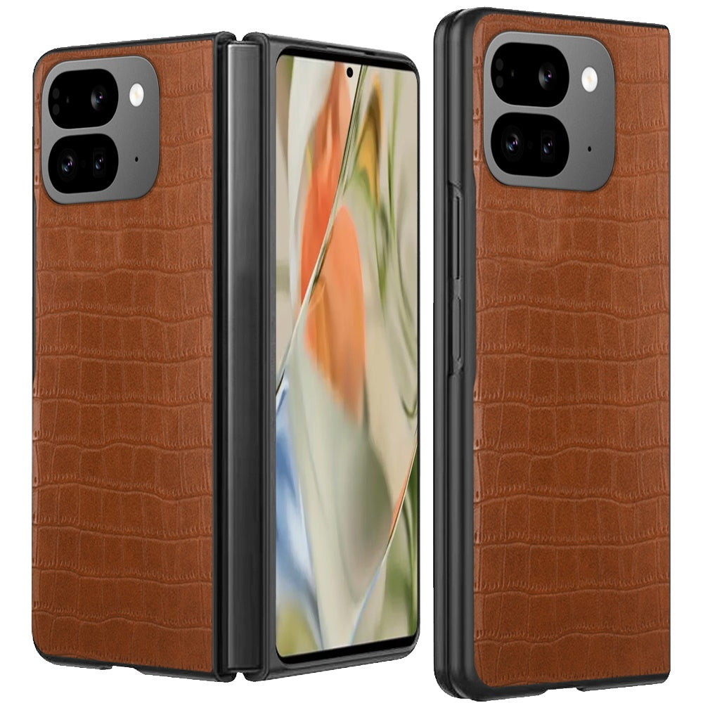For Google Pixel 10 Pro Fold PU Vegan Leather Case, Premium Snap-On Hard Shell Cover, Slim Fit Protective Matte Finish Case Cover