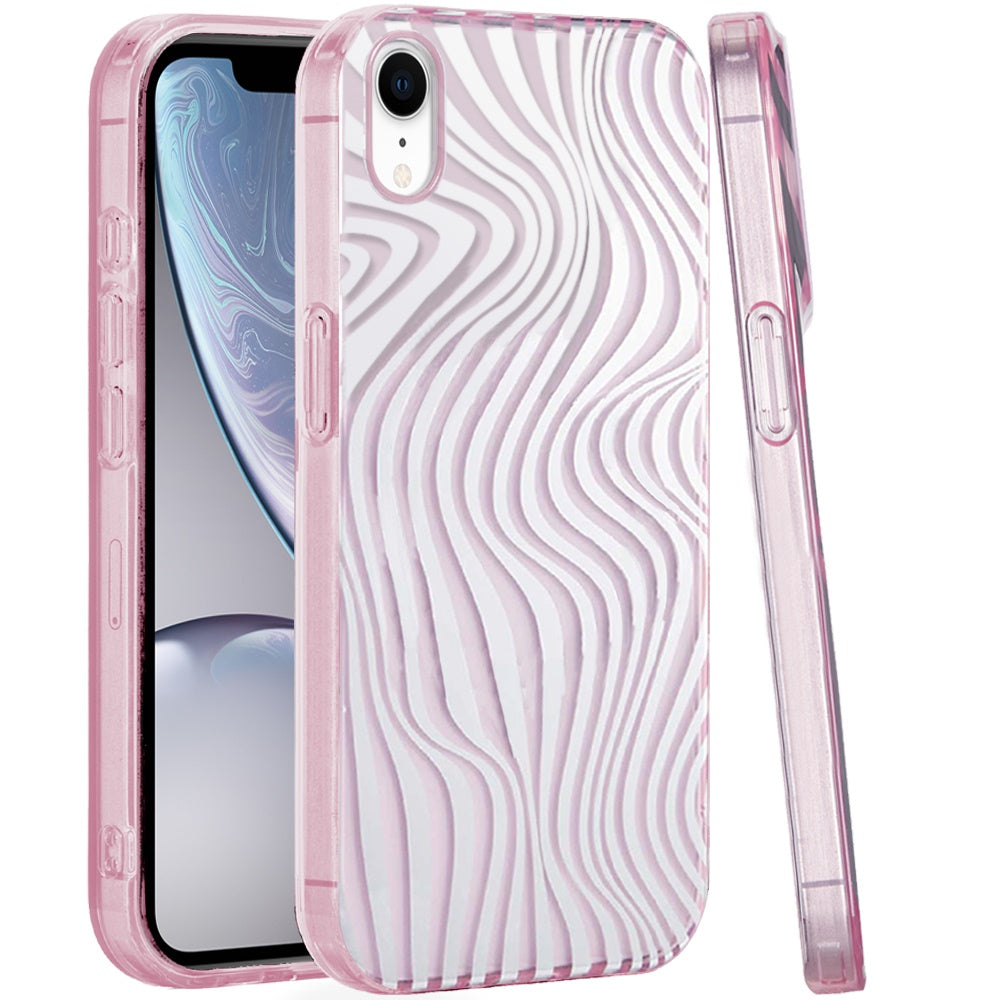 For Apple iPhone XR Fashion Layer Design Slim IMD TPU Protective, Shockproof Hybrid Stylish Durable Hard PC Case Cover