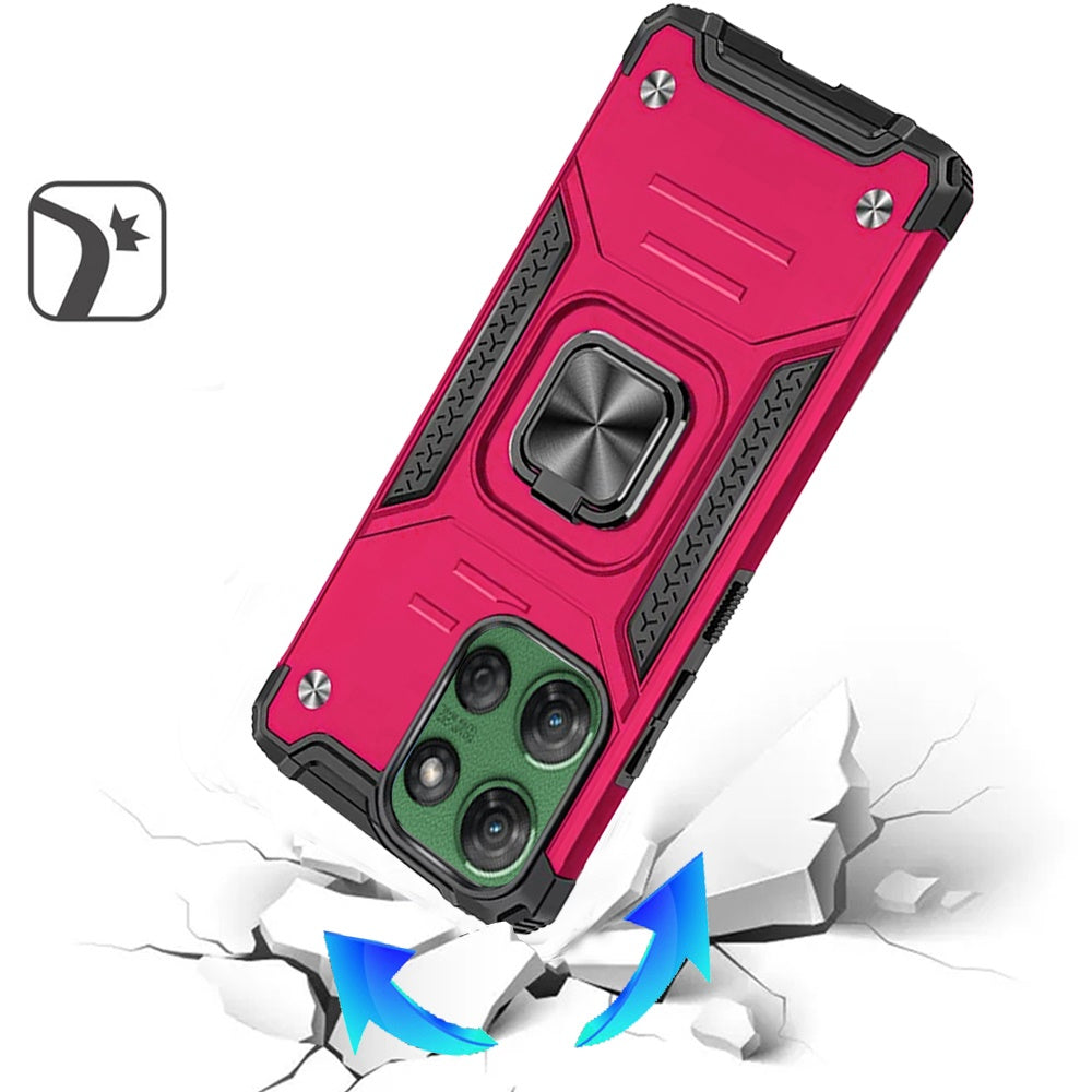 For Motorola Moto G Stylus 5G 2025 Armor Hybrid Magnetic Stand with Ring Holder Kickstand Shockproof Heavy-Duty Durable Rugged TPU Dual Layer Case Cover