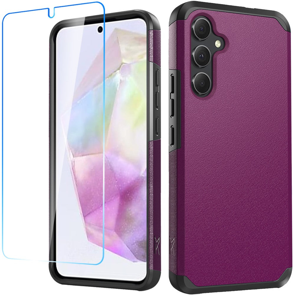 Tough Hybrid Dual Layer Hard PC TPU Rubber Bumper, Shock Absorption, Screen Protector Included