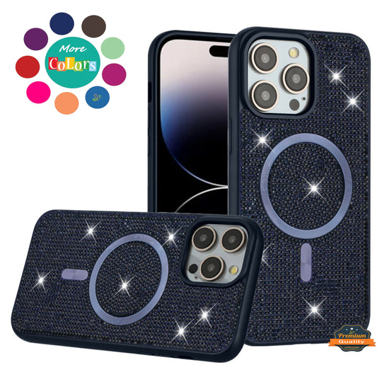 For Samsung Galaxy A16 5G Sparkly Diamond Bling Case Rhinestone Skin Hybrid with Magnetic Circle, MagSafe Compatible Case Cover