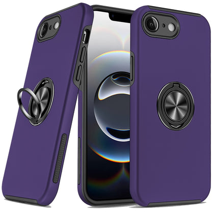 For Motorola Edge 2025 Hybrid 360 Degree Rotatable Metal Invisible Ring Stand Holder Slim Fit Magnetic Car Mount Shockproof Case Cover