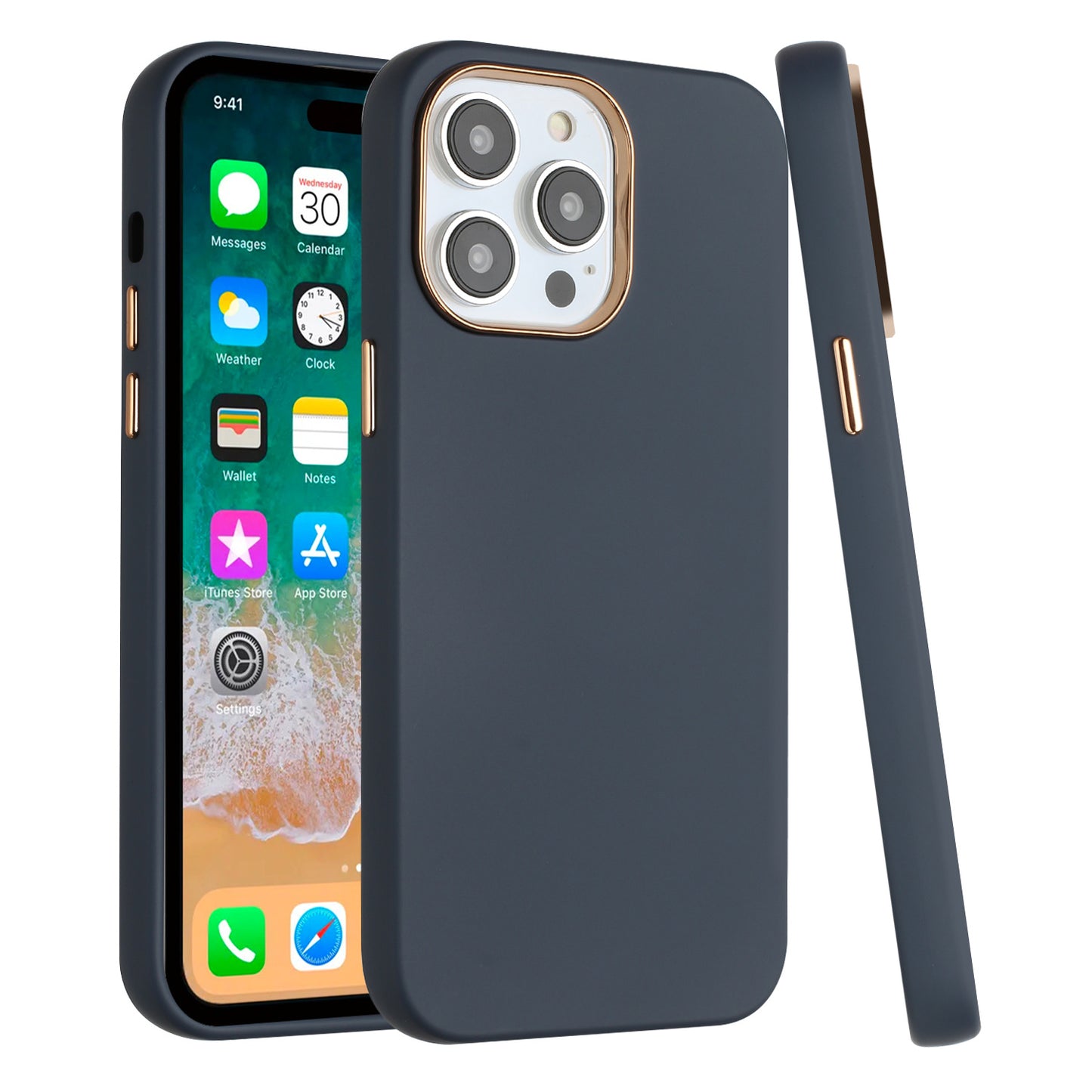 For Apple iPhone 17 Hybrid Armor Shockproof, Durable Bumper Rubber Gummy Gel Slick Hard PC Silicone TPU Case Cover Blue
