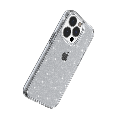 For Samsung Galaxy A16 5G Transparent Glitter Shiny Sparkle Bling TPU Rubber Hard Back Hybrid Frame Shockproof Case Cover Gray Smoke