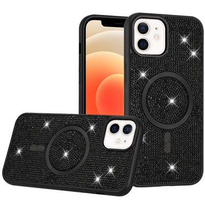 For Apple iPhone 14 Pro Max Diamond Pattern Bling Sparkly Shockproof Protective with Stylish Crystal Design Compatible with Magsafe Case Cover