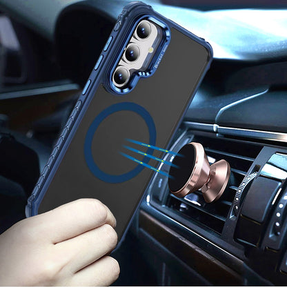 For Samsung Galaxy S25+ /S25 Plus /S24+ Plus Hybrid Metal Camera Stand Ring Sturdy, Compatible with MagSafe, Matte Hard TPU Colorful Edge Case Cover