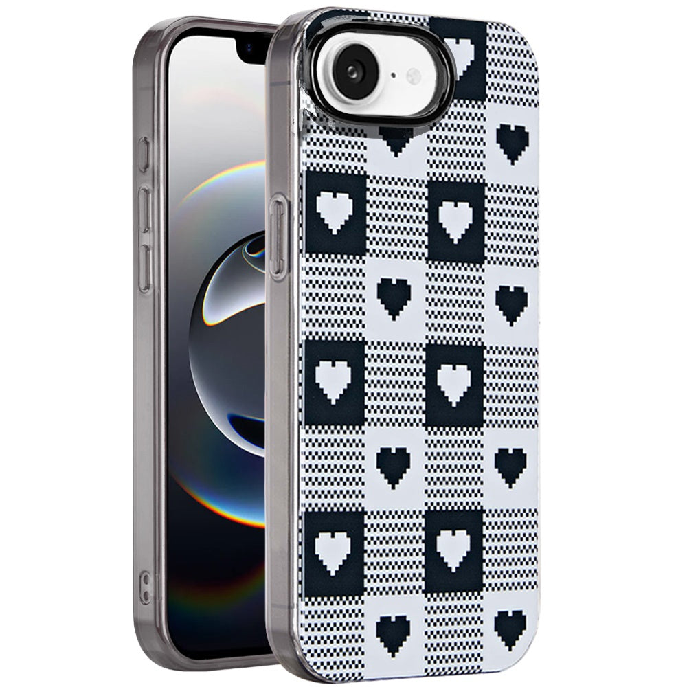 For Apple iPhone 16e Fashion Layer Design Slim IMD TPU Protective, Shockproof Hybrid Stylish Durable Hard PC Case Cover
