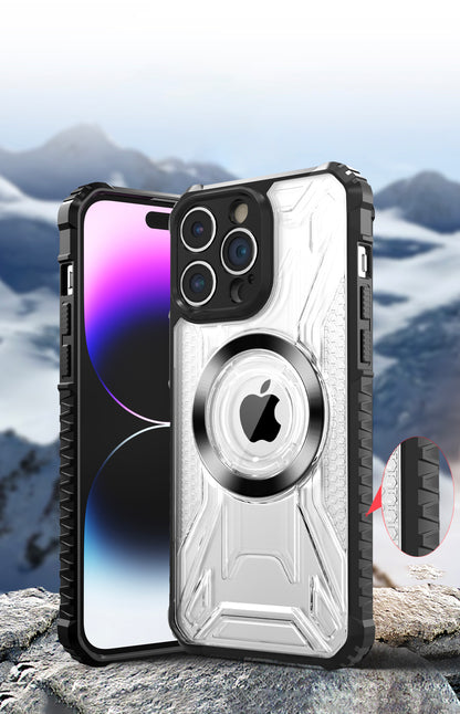 For Apple iPhone 16 Pro Max (6.9") MagSafe Compatible Pattern Clear Transparent Rugged Hybrid Magnetic TPU Shockproof Armor Case Cover