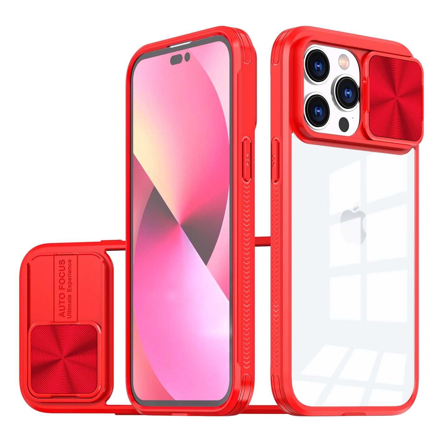 For Samsung Galaxy S25 Fan Edition /Galaxy S25 FE Hybrid Cases with Sliding Camera Cover Transparent Shockproof Bumper TPU Protective Case Cover Red