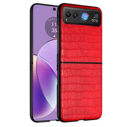 For Motorola Razr 2025 PU Vegan Leather Case, Premium Snap-On Hard Shell Cover, Slim Fit Protective Matte Finish Case Cover