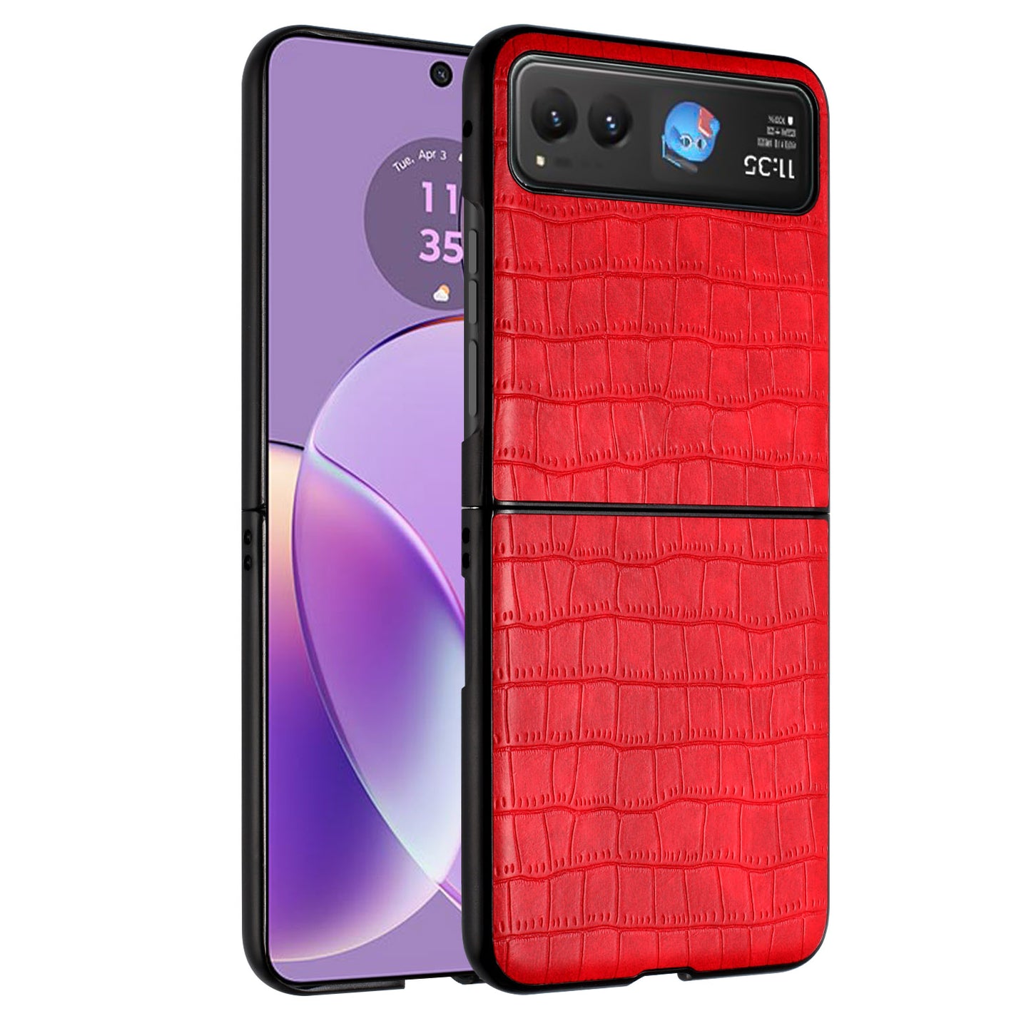 For Motorola Razr Ultra 2025 PU Vegan Leather Case, Premium Snap-On Hard Shell Cover, Slim Fit Protective Matte Finish Case Cover