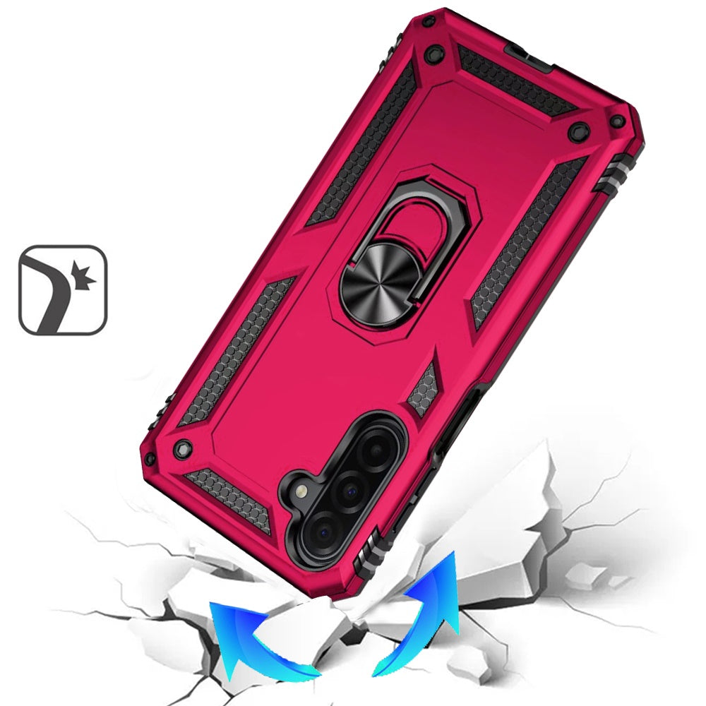 For Samsung Galaxy A17 5G Hybrid Shockproof Durable 360 Degree Rotatable Ring Stand Holder Kickstand Fit Magnetic Car Mount Case Cover