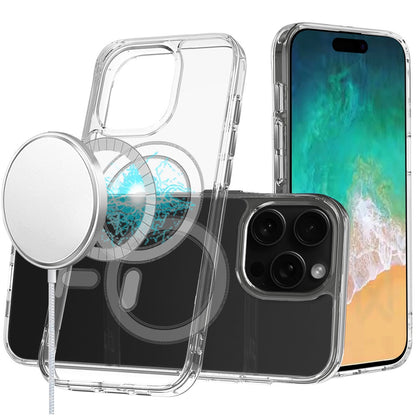 For Apple iPhone 16 Pro Max (6.9") Clear Magnetic Case with Built-in Magnets Compatible with MagSafe Slim Soft TPU Bumper Case Cover Transparent