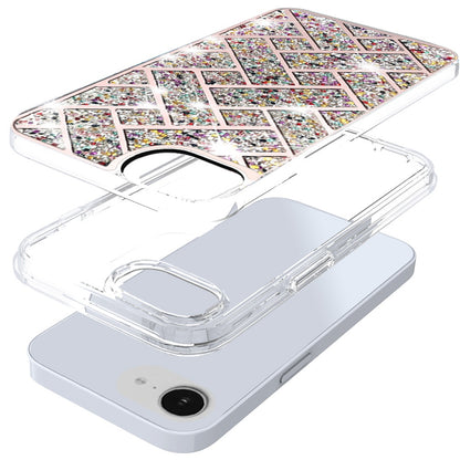 For Apple iPhone 16e Sparkly 3D Design Diamond Shockproof Protective Bling Glitter Rhinestone Hybrid Skin PC & TPU Case Cover