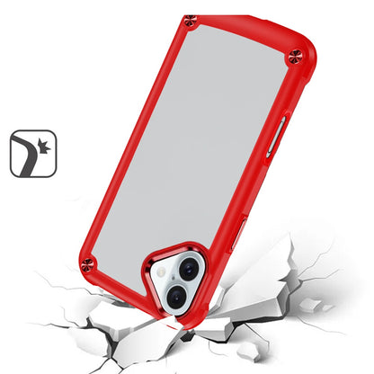 For Samsung Galaxy A16 5G Hybrid Transparent Rubber with Metal Buttons & Camera Edges Hard TPU Corner Bumper Case Cover