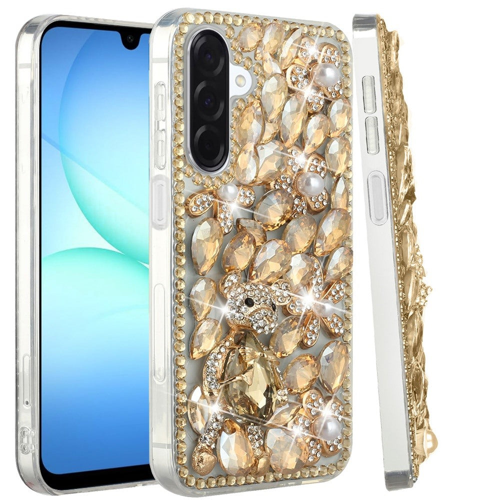 For Samsung Galaxy A17 5G Bling Crystal 3D Full Diamonds Luxury Sparkle Rhinestone Hybrid Protective Case Cover