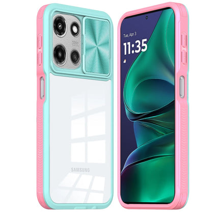 For Motorola Moto G Stylus 5G 2025 Hybrid Cases with Sliding Camera Cover Transparent Shockproof Bumper TPU Protective Case Cover