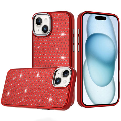 For Apple iPhone 17 Bling Diamond Metallic, Full Sparkle Chrome Edged Hybrid Protective Shockproof Case Cover