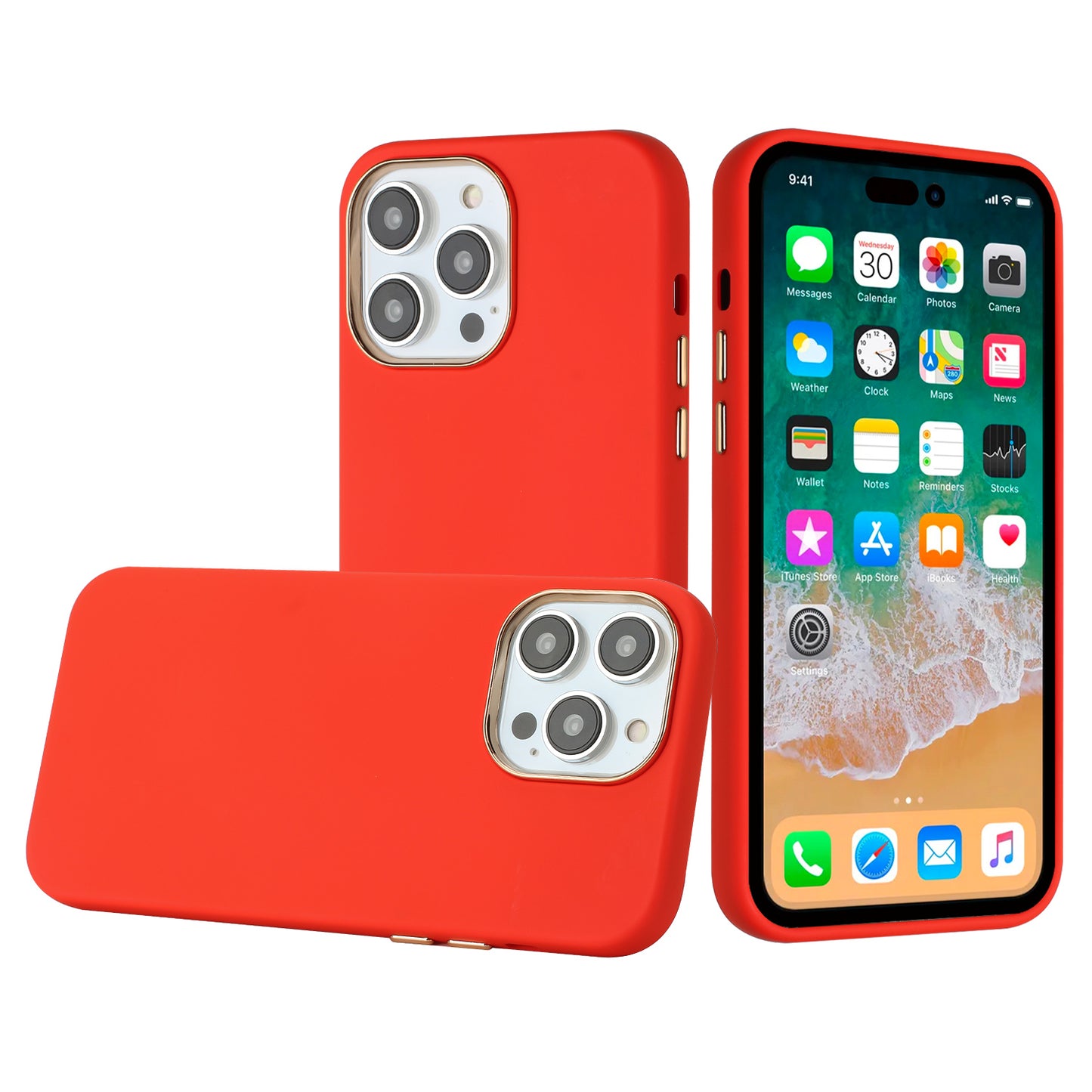 For Apple iPhone 17 Pro Hybrid Armor Shockproof, Durable Bumper Rubber Gummy Gel Slick Hard PC Silicone TPU Case Cover Red