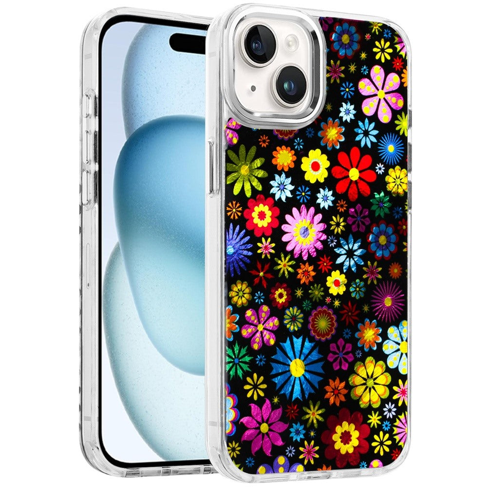 For Apple iPhone 15 Fashion Beautiful Epoxy Design Hybrid Fashion Stylish TPU Protective, Shockproof Hybrid PC Case Cover