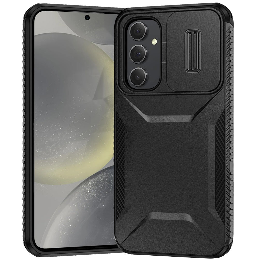 For Samsung Galaxy A26 Slim Fit Shockproof Hybrid with Slide Camera Window Covering, Rugged Tpu Silicone Hard PC Bumper Case Cover