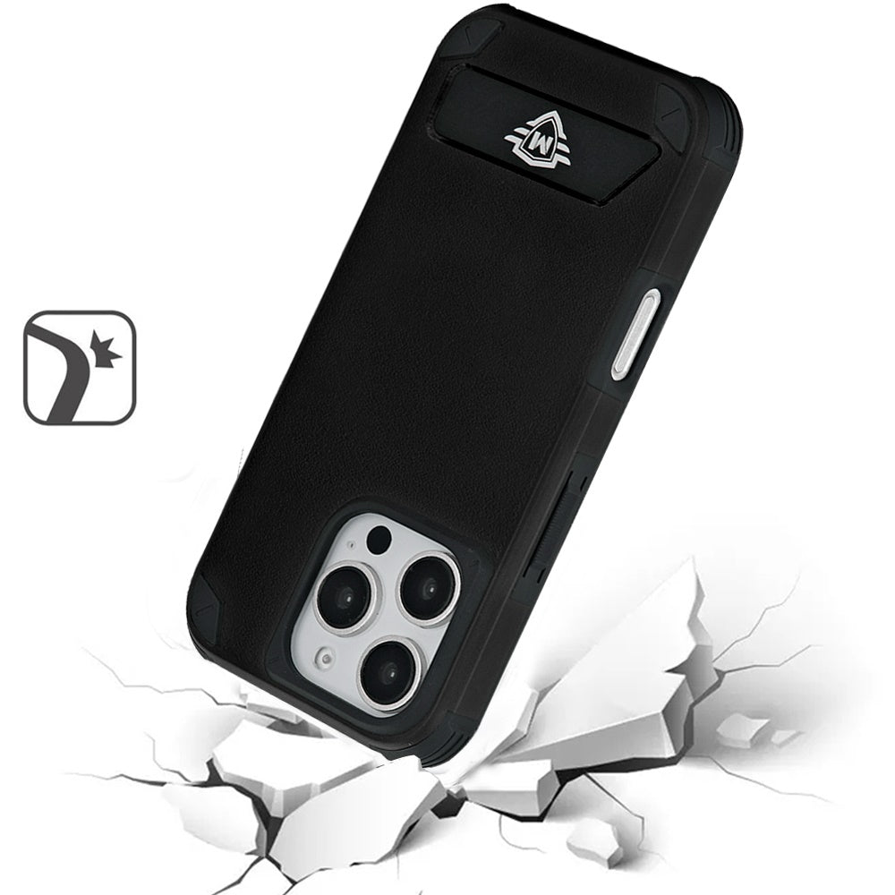 For Apple iPhone 16 Pro Max (6.9") Heavy Duty Dual-Layer Rugged Protection, Shockproof Kickstand Magnetic Compatible with MagSafe Case Cover