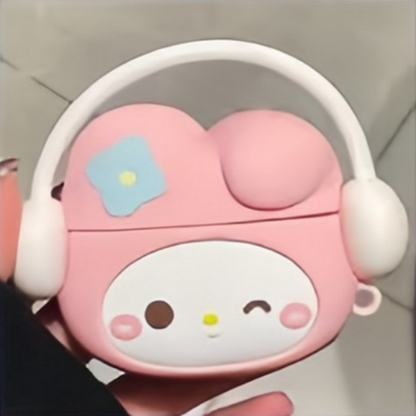 For Airpods Pro 3 Hybrid Cute 3D Fun Design Silicone Skin Cartoon Animal with Keychain Buckle Holder Rubber TPU Soft Case Cover Pink Kitty