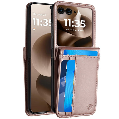 For Motorola Razr+ PLUS (2025 /2024) Wallet Case PU Leather Back Storage with Card ID Slot, Pocket Holder, Hybrid Protective Case Cover