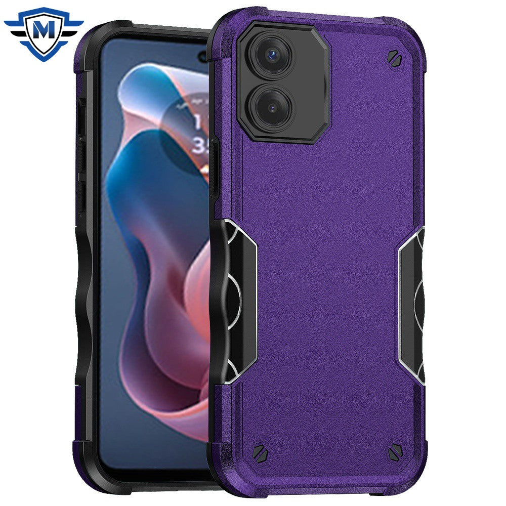 For Apple iPhone 16e Slim Fit Back Hybrid Lightweight Shockproof 2-in-1 Hybrid Hard PC Bumper Frame Armor Protection Case Cover Purple