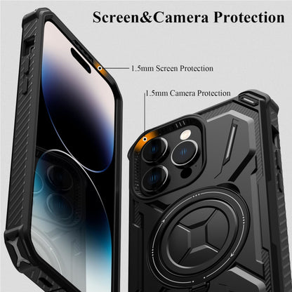 For Apple iPhone 16 Pro (6.3") Hybrid Bumper Invisible Stand Compatible with Magsafe 360° Ring Kickstand Shockproof Case Cover
