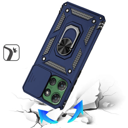 For Motorola Edge 2025 Hybrid Ring Shockproof with 360° Rotate Ring Kickstand, Camera Lens Protection, Soft Edge Bumper Case Cover