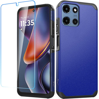 Tough Hybrid Dual Layer Hard PC TPU Rubber Bumper, Shock Absorption, Screen Protector Included