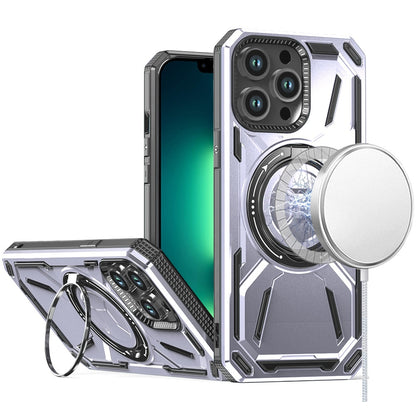 For iPhone 16 Pro Max Hybrid Magnetic Ring and 360° Rotational Kickstand with MagSafe Compatible, Military Grade Drop Protection Case Cover
