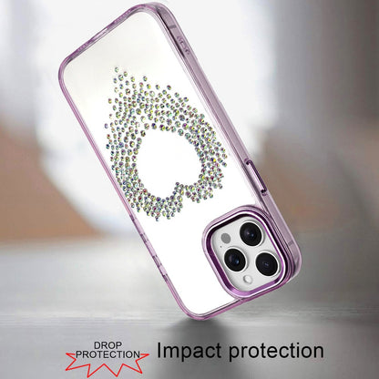 For Samsung Galaxy A17 5G Angel Hearts Bling Glitter Diamond Hybrid TPU Cover, Colorful Frame Shockproof Protective Back Case Cover