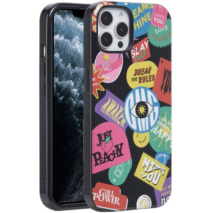 For Apple iPhone 11 Pro Max Fashion Layer Design Slim IMD TPU Protective, Shockproof Hybrid Stylish Durable Hard PC Case Cover