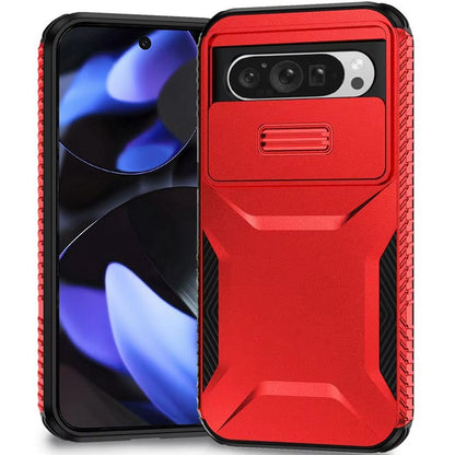 For Google Pixel 10 Pro XL Slim Fit Shockproof Hybrid with Slide Camera Window Covering, Rugged Tpu Silicone Hard PC Bumper Case Cover