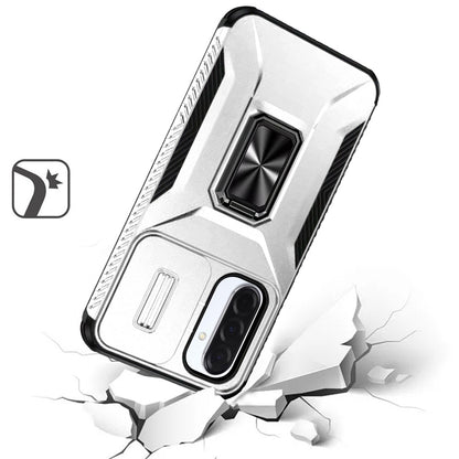 For Samsung Galaxy A17 5G Case, Camera Cover with Magnetic Rotation Ring Stand, Military Grade Hybrid Hard TPU Shockproof Case Cover