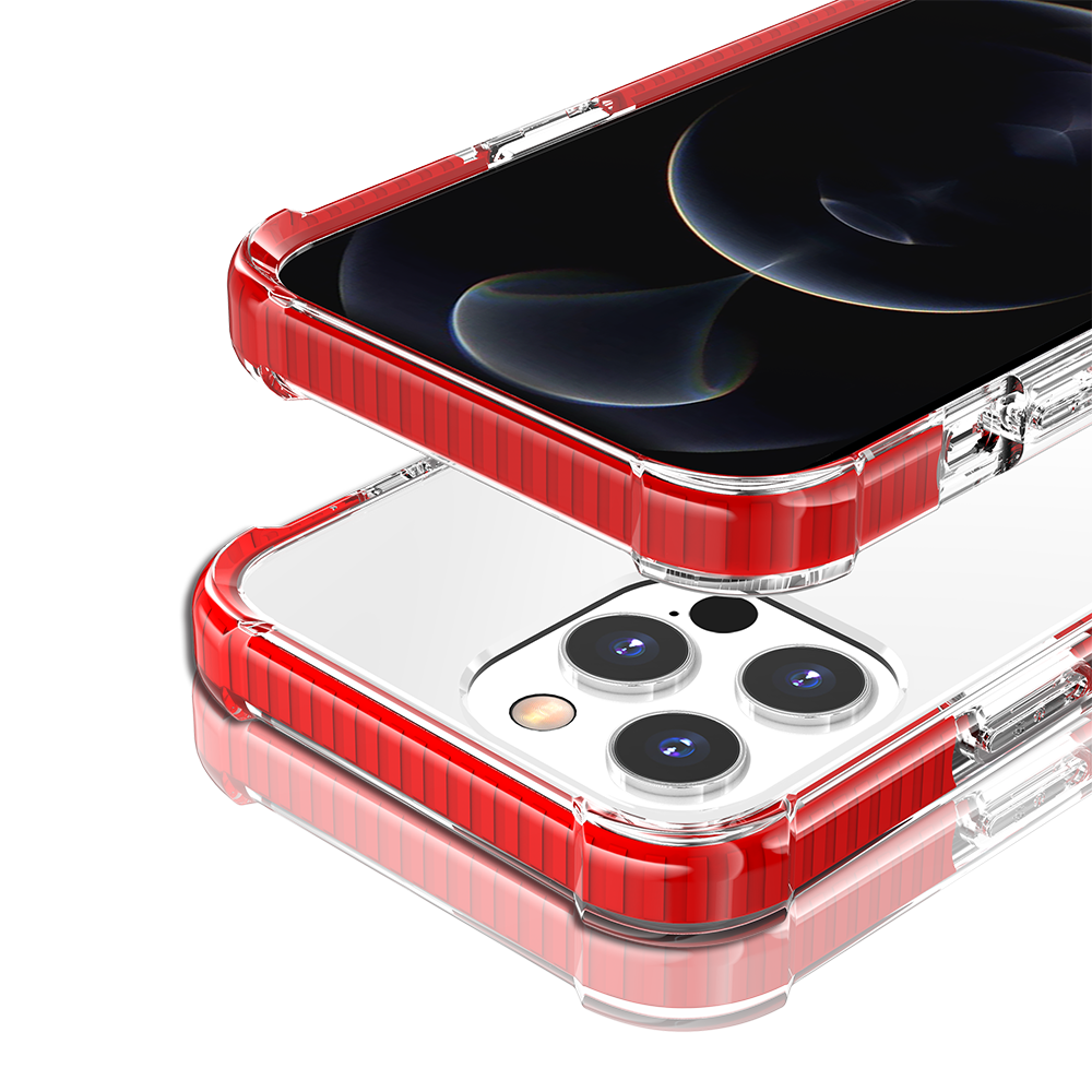 Apple iPhone 16 Pro Max (6.9") Hybrid Transparent Acrylic Rubber Gummy Gel Hard PC Silicone TPU Color Bumper Frame