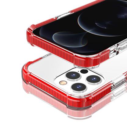 Apple iPhone 16 Pro Max (6.9") Hybrid Transparent Acrylic Rubber Gummy Gel Hard PC Silicone TPU Color Bumper Frame