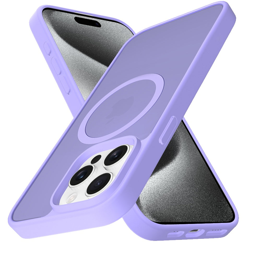 For Samsung Galaxy A17 5G MagSafe Compatible Case Hybrid Soft TPU Bumper Hard Translucent Matte Back Slim Shockproof Case Cover Light Purle