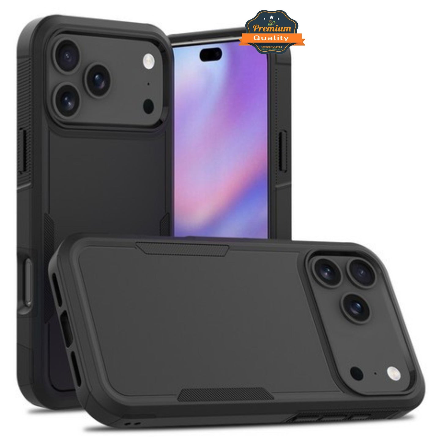For Apple iPhone 17 Pro Rugged Heavy-Duty Dual Layer Military-Grade, Rubber TPU Defender, Hybrid Shockproof Case Cover